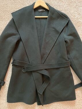 Double cashmere forest green Joseph wrap coat